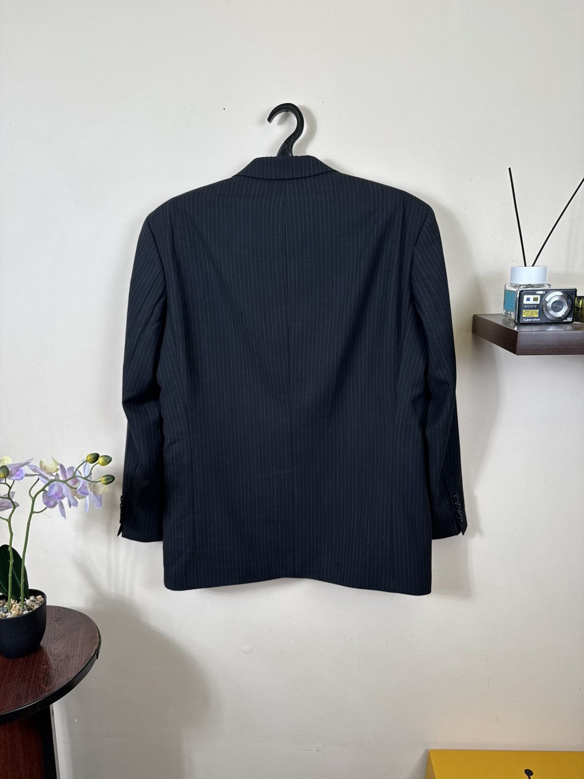 Yves Saint Laurent Vintage Yves Saint Laurent Blazer YSL Black Striped L Jacket Size 50R - 8 Thumbnail