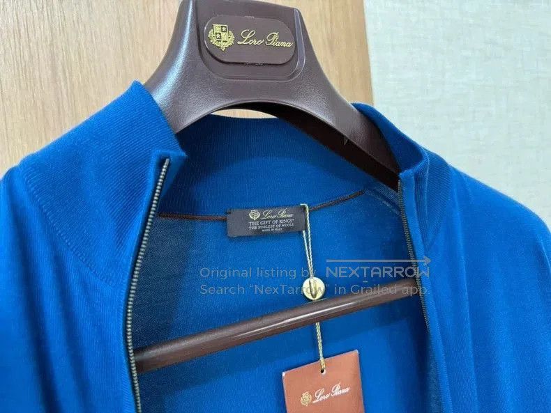 Loro Piana Loro Piana Blue Knit Zip Cardigan. Size US M / EU 48-50 / 2 - 4 Thumbnail