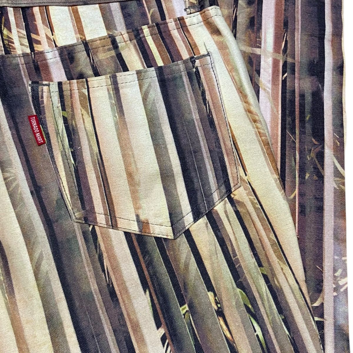 Tornado Mart Tornado Mart Leaves Bamboo Striped Pattern Flared Pants Size US 29 - 12 Thumbnail
