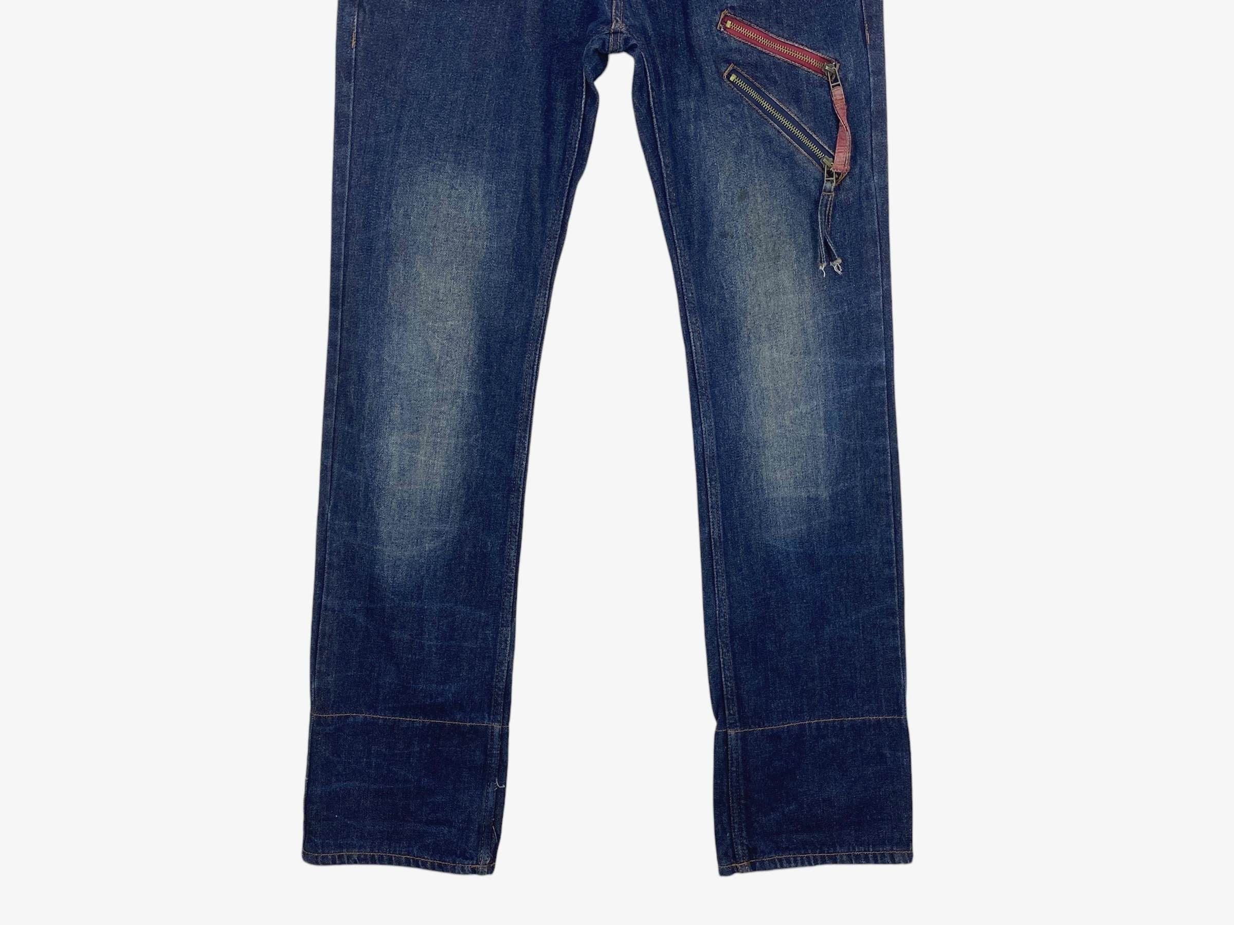Japanese Brand Double Focus Double Waist Light Wash Denim Size US 31 - 5 Thumbnail