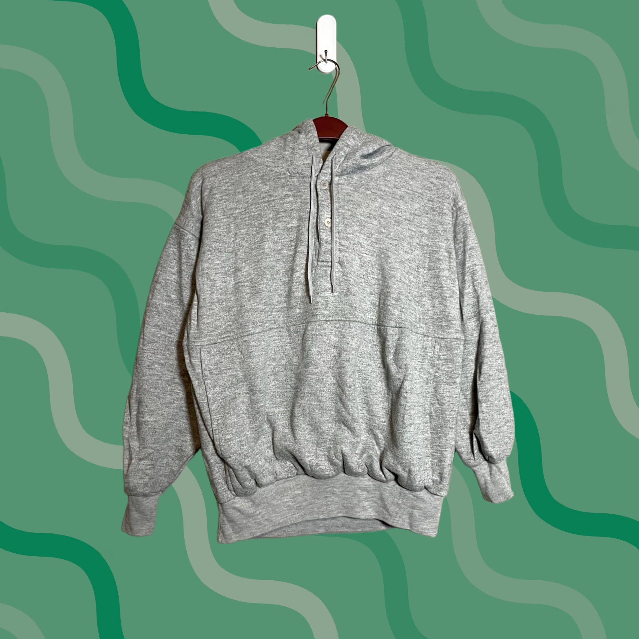 McGregor VINTAGE MacGregor Hoodie Mens L Gray Thermal Knit Full Zip Waist Length 25" Pit to Pit 21" (G6) Size US L / EU 52-54 / 3 - 1 Thumbnail