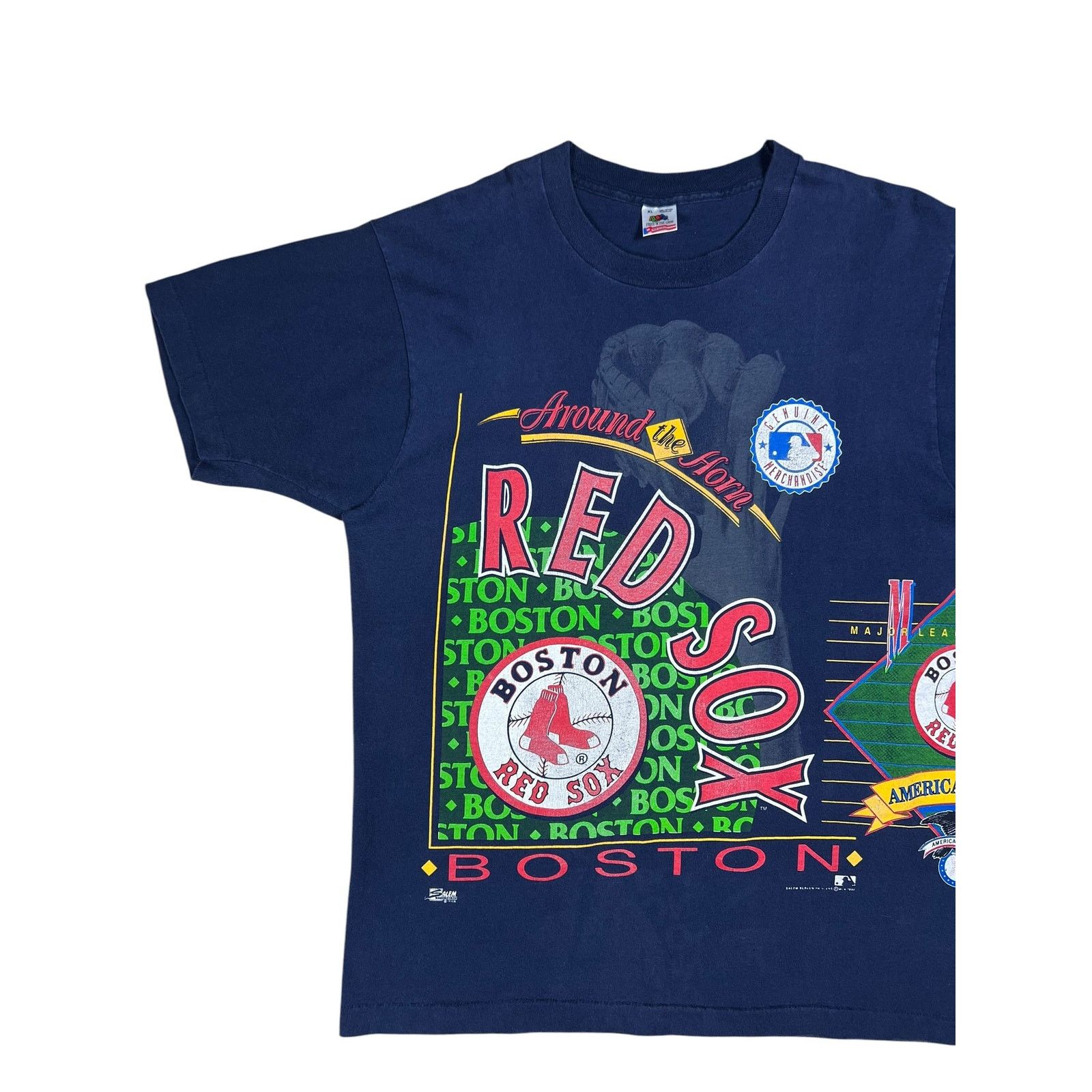 Fruit Of The Loom × MLB × Salem Sportswear Vintage 1992 Salem Sports Boston Red Sox Around The Horn tee Size US XL / EU 56 / 4 - 4 Thumbnail