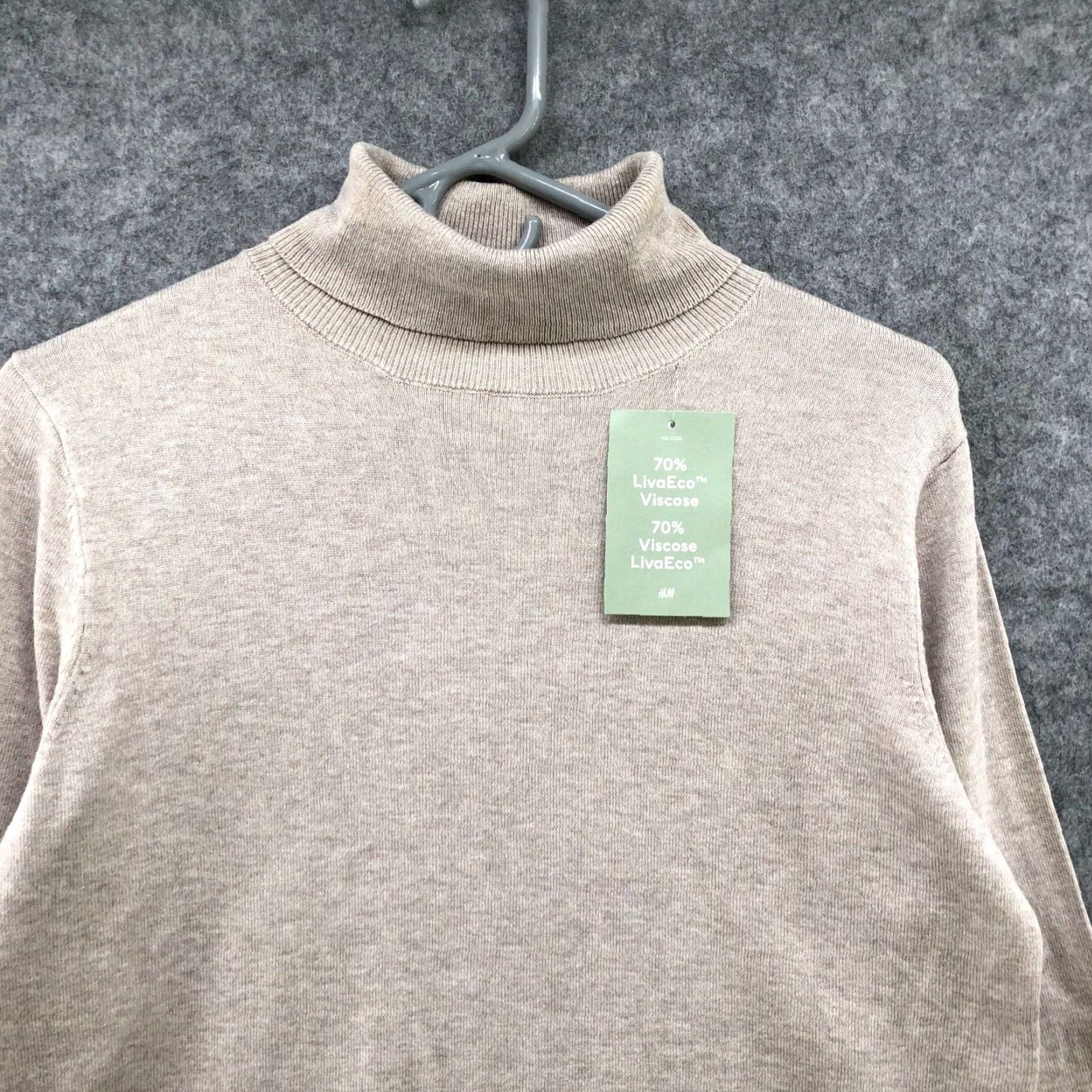 H&M VINTAGE H&M Women’s Sweater Turtleneck Pullover Knit Relaxed Fit S Beige Casual 90s Size S / US 4 / IT 40 - 3 Thumbnail