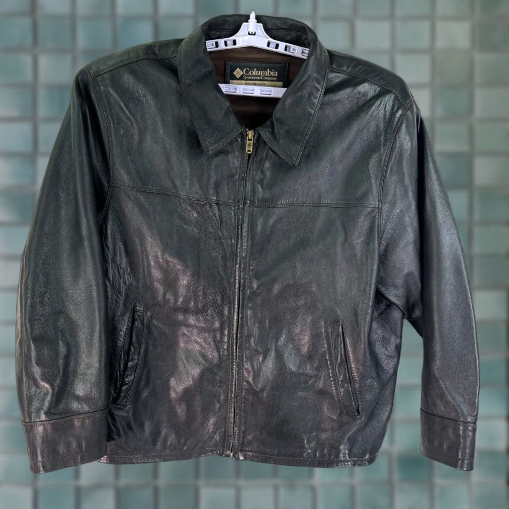 Vintage VINTAGE Columbia Leather Jacket Men’s L Large Black Biker Motorcycle Riding Size US L / EU 52-54 / 3 - 1 Thumbnail
