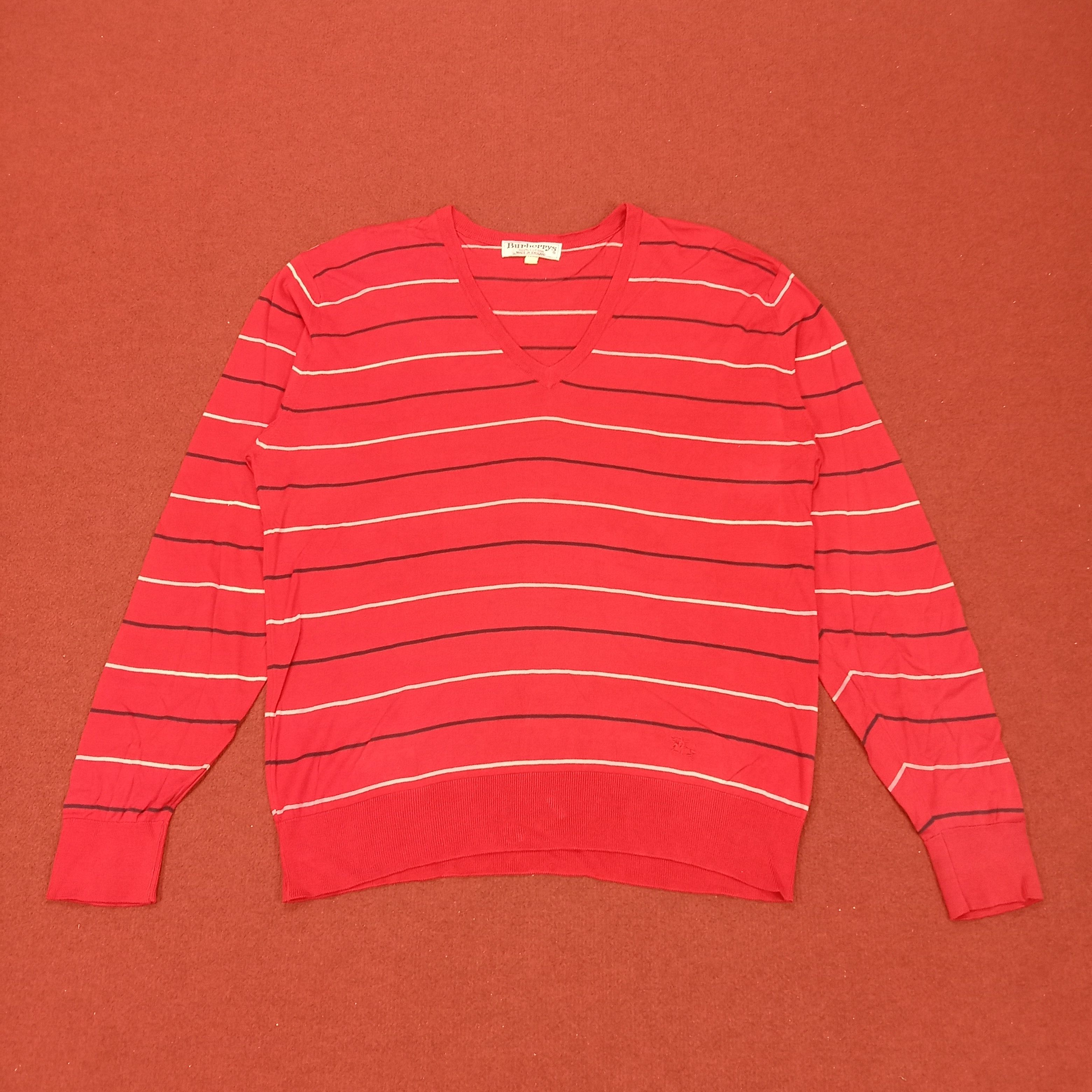 Burberry × Vintage Burberrys Small Logo Stripes Design Cardigan Sweater Style Size L / US 10 / IT 46 - 1 Thumbnail