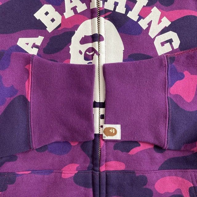 Bape BAPE Purple camo college logo full zip hoodie a bathing ape Size US L / EU 52-54 / 3 - 5 Thumbnail