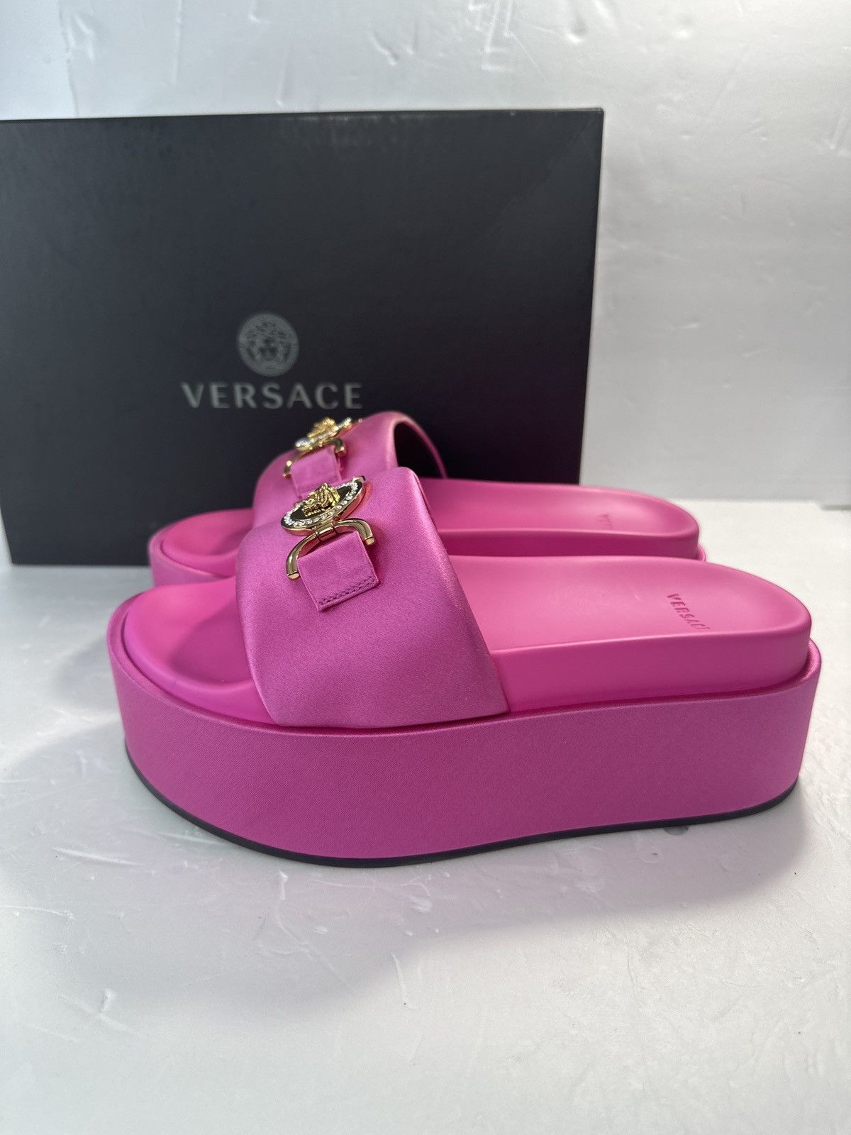Versace Versace - Medusa Biggie satin platform sandals Size US 6 / IT 36 - 9 Thumbnail