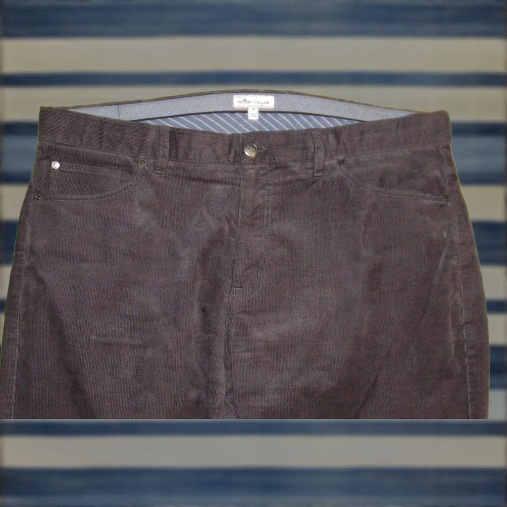 Peter Millar PETER MILLAR Grey Crown Superior Soft Corduroy Five Pocket Pants 38 x 31 Size US 38 / EU 54 - 1 Thumbnail