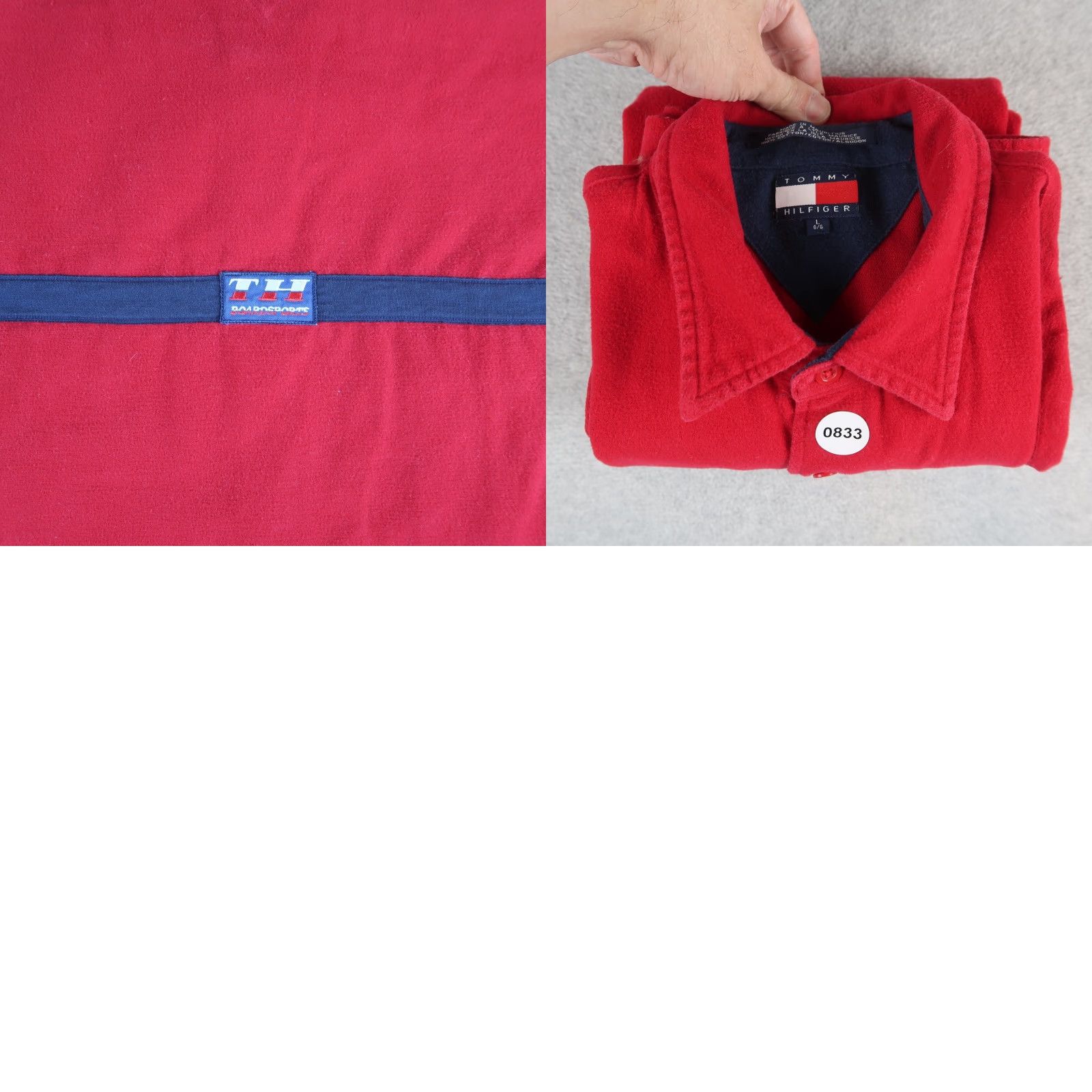 Tommy Hilfiger VINTAGE Tommy Hilfiger Shirts Mens L Red 90s Logo Button-Down Collar Vintage 90s Size US L / EU 52-54 / 3 - 9 Thumbnail