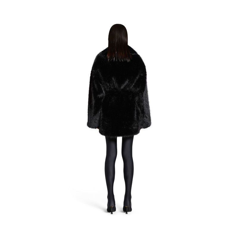Balenciaga o1tr1nto1125 Cocoon Wrap Coat in Black Size M / US 6-8 / IT 42-44 - 3 Thumbnail