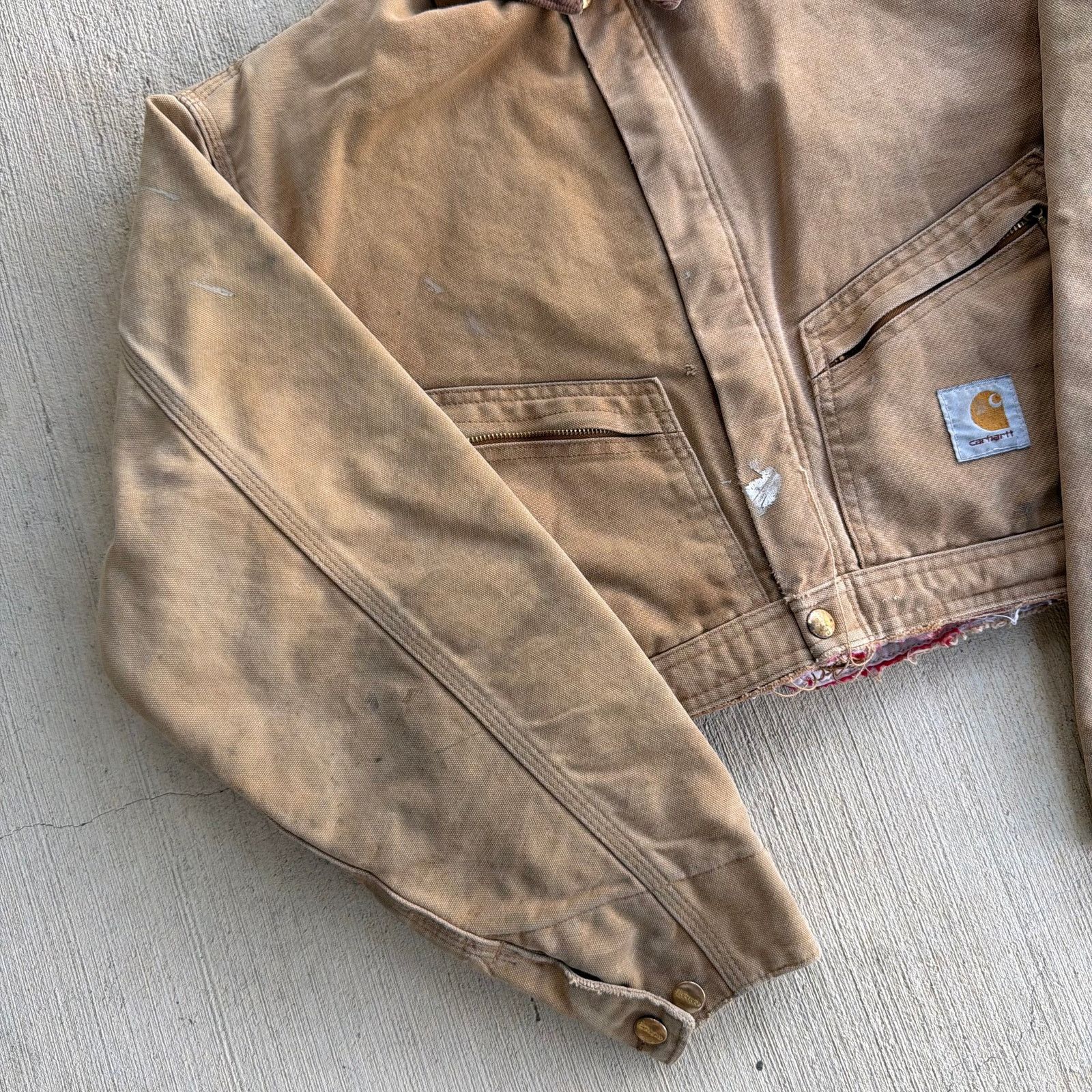 Carhartt × Vintage Carhartt brown cropped Detroit style work wear jacket Size US S / EU 44-46 / 1 - 2 Thumbnail