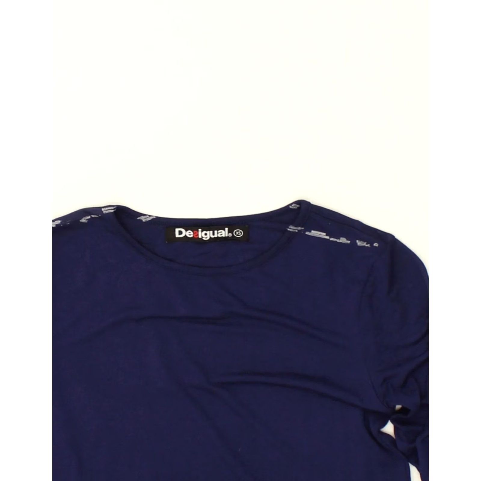 Desigual DESIGUAL Womens Tunic Top UK 6 XS Navy Blue Striped Viscose AQ07 Size XS / US 0-2 / IT 36-38 - 3 Thumbnail