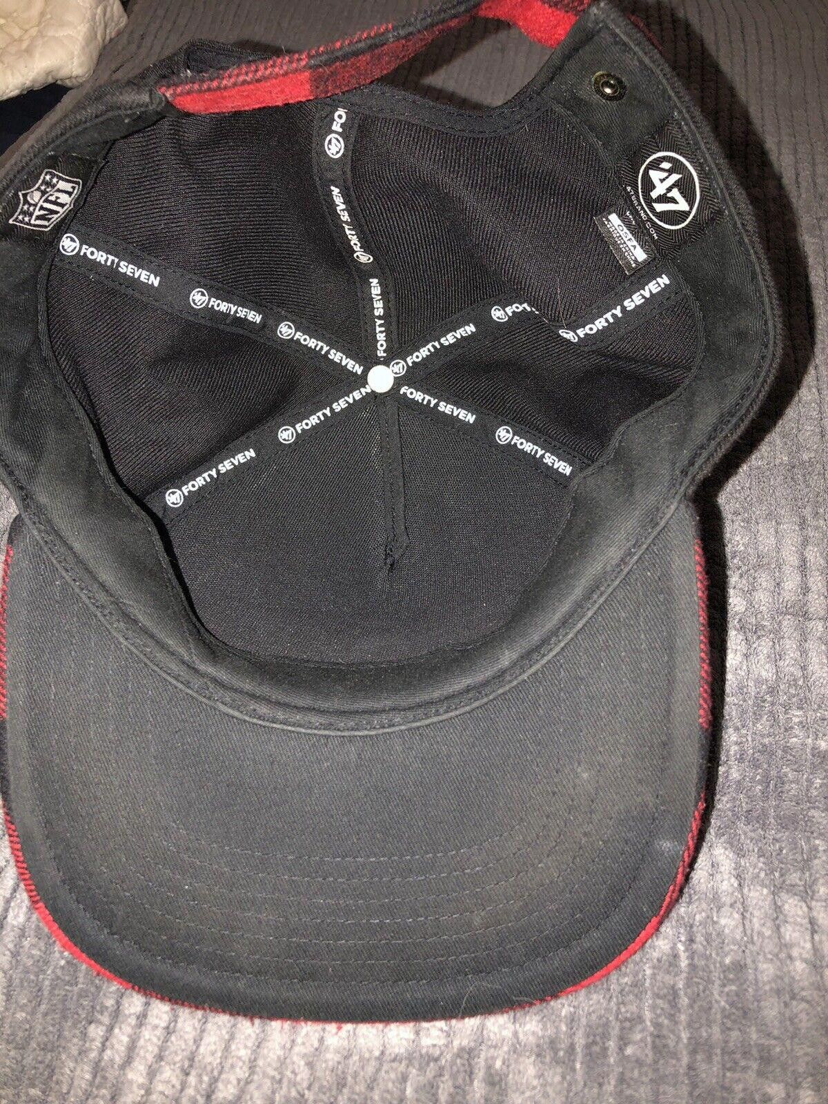 47 Brand Patriots 47 Snap Button NFL Red Black Plaid Flannel OSFA Hat Size ONE SIZE - 6 Thumbnail