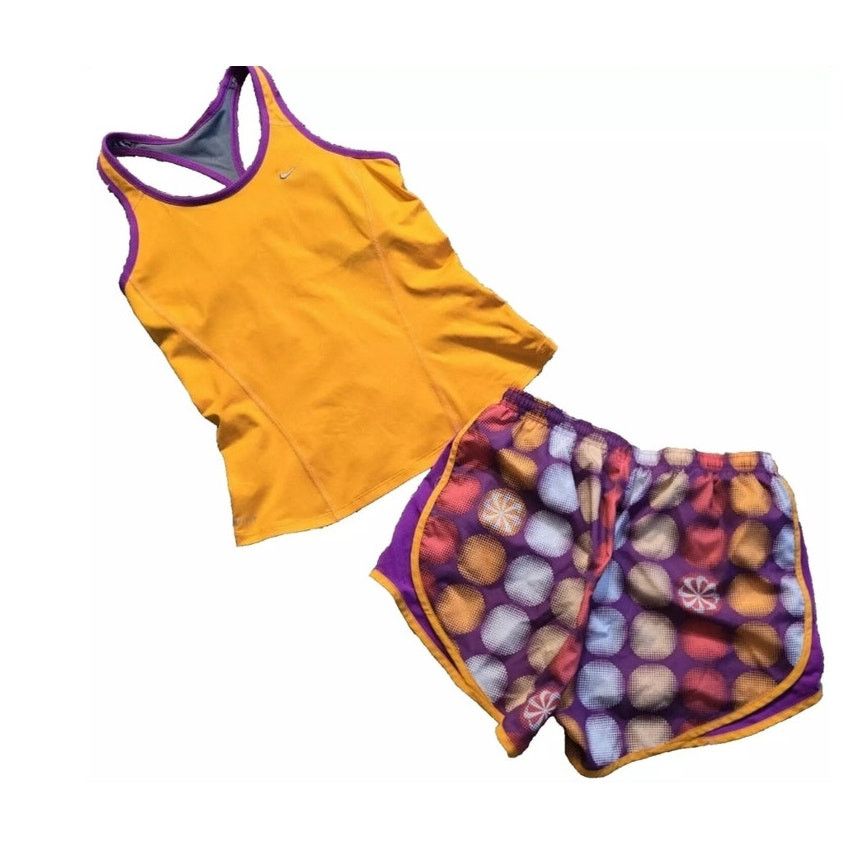 Nike 2Pc Set Nike Dri-FIT Tempo Shorts M Racerback Bra Tank Top S Size 29" - 16 Thumbnail