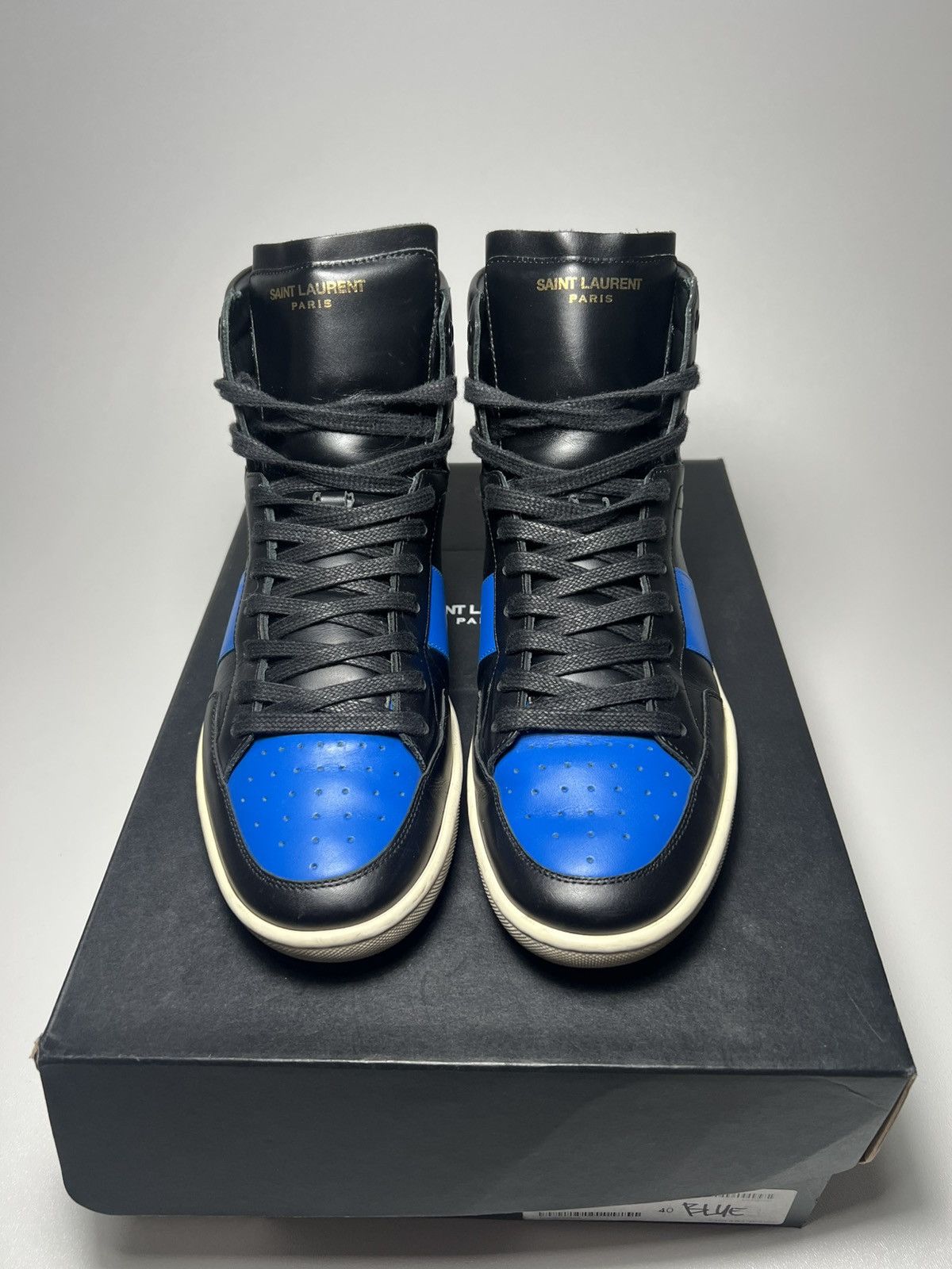 Saint Laurent Paris Signature Court Classic SL/10H Royal Leather High Top Size US 7 / EU 40 - 9 Thumbnail