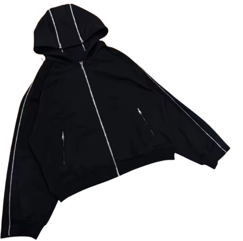 Other Fashion Punk Y2K Grunge Dark Gothic Zipper Pocket Hoodies Size US M / EU 48-50 / 2 - 2 Thumbnail
