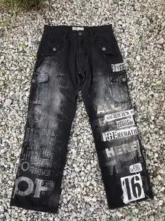 Vintage Aoyama x Shi patch ripped punk jeans Size US 34 / EU 50 - 7 Thumbnail