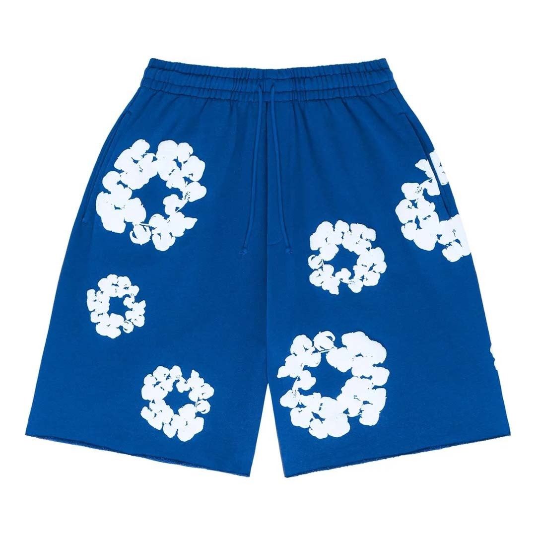 DENIM TEARS The Cotton Wreath Shorts 'Royal Blue' Size US 34 / EU 50 - 1 Thumbnail