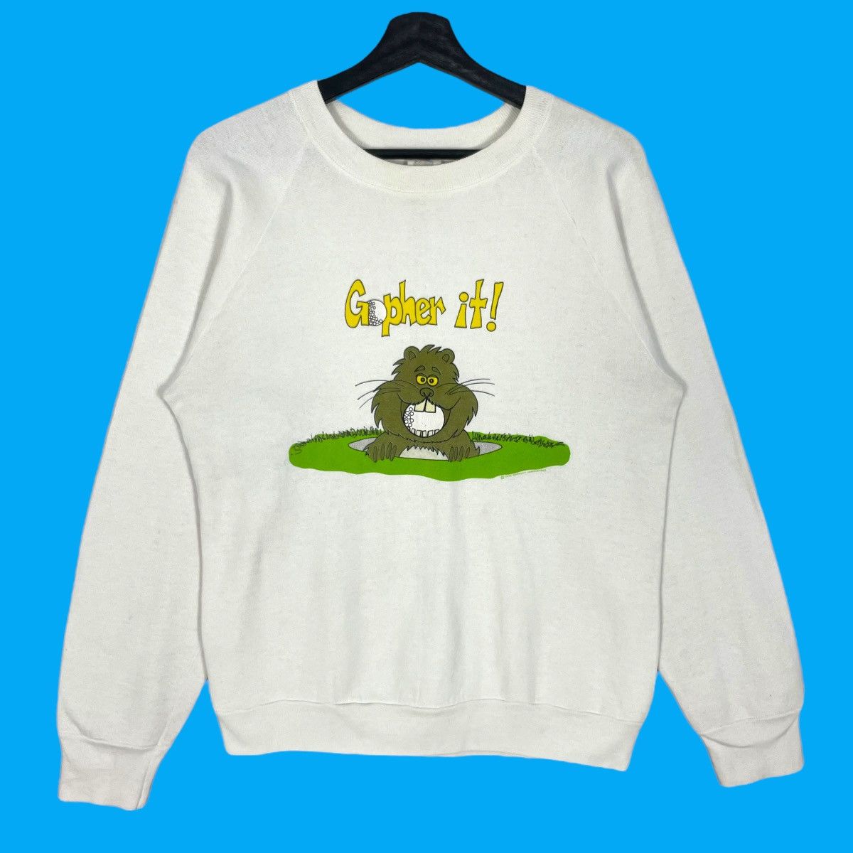 Fruit Of The Loom Vtg 90s Fruit Of The Loom Gropher It Cartoon Logo Sweatshirt Size US S / EU 44-46 / 1 - 1 Thumbnail