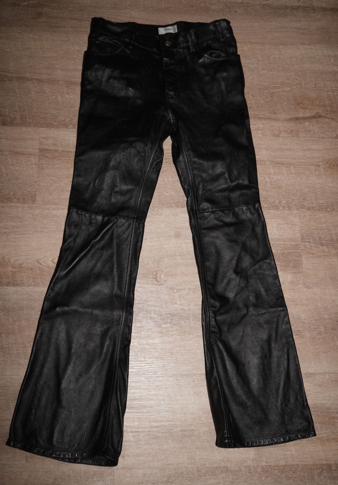 Celine Celine Leather Pants Flared 40 Size 27" / US 4 / IT 40 - 1 Thumbnail