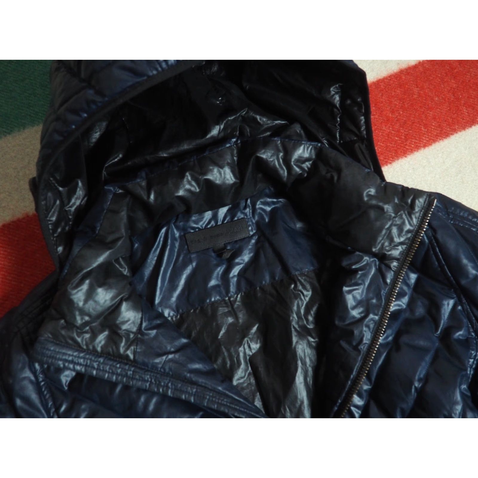 Rag & Bone rag & bone Dark Navy Blue Zip Goose Down Hooded Puffer Jacket Womens M Size M / US 6-8 / IT 42-44 - 3 Thumbnail