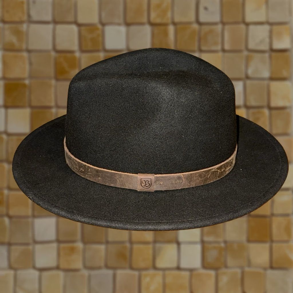 Brixton Brixton Fedora Hat Medium M Men Wool Felt Black Wide Brim 7 1/4 58cm Size ONE SIZE - 1 Thumbnail