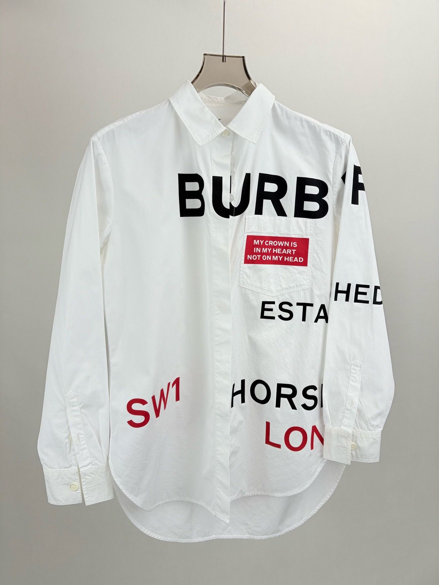 Burberry Burberry Slogan Long Sleeve Shirt Size XS / US 0-2 / IT 36-38 - 1 Thumbnail