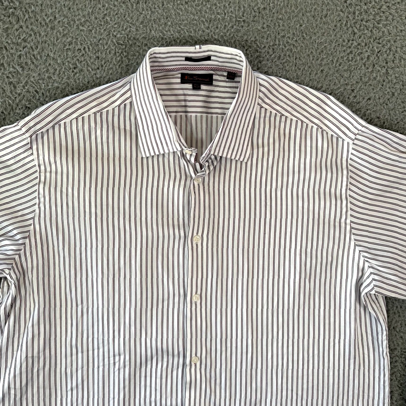 Ben Sherman Ben Sherman Dress Shirt Men XL Multicolor Striped Button Up Long Sleeve Cuffed Size 46R - 2 Thumbnail