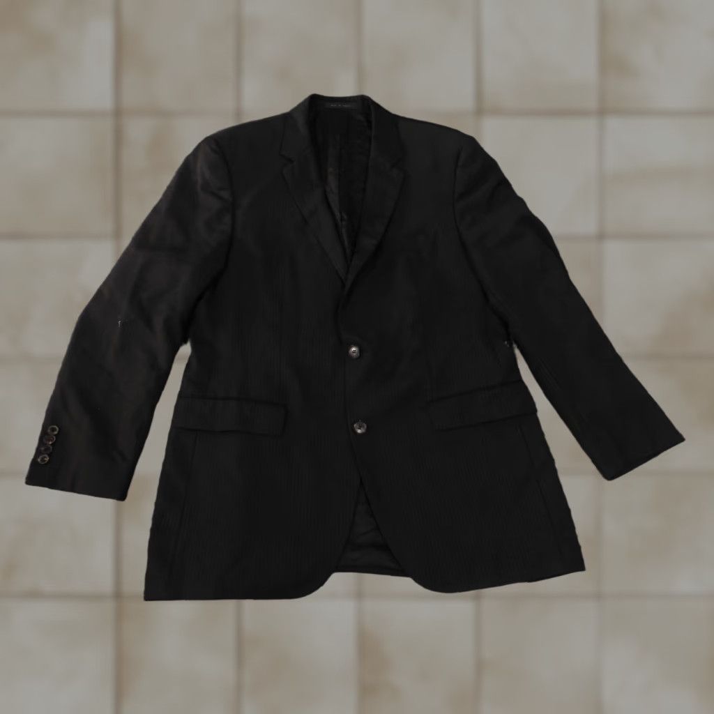 Hugo Boss HUGO BOSS Blazer Men 42R Black Striped Two-Button Wool Business Formal Jacket Blazer 42 Regular Mens Size 42R - 1 Thumbnail