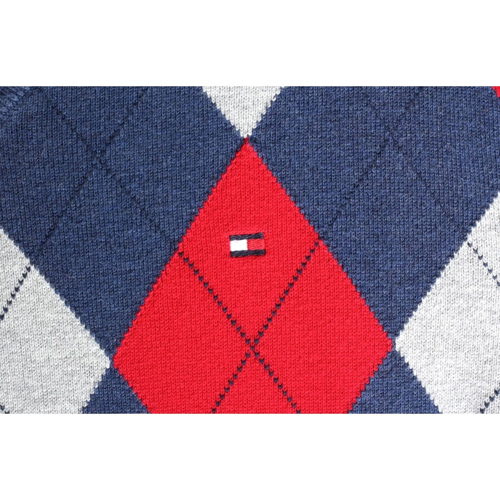 Tommy Hilfiger TOMMY HILFIGER Jumper Sweater Men Size M Cotton V Neck Check VR3469 Size US M / EU 48-50 / 2 - 4 Thumbnail