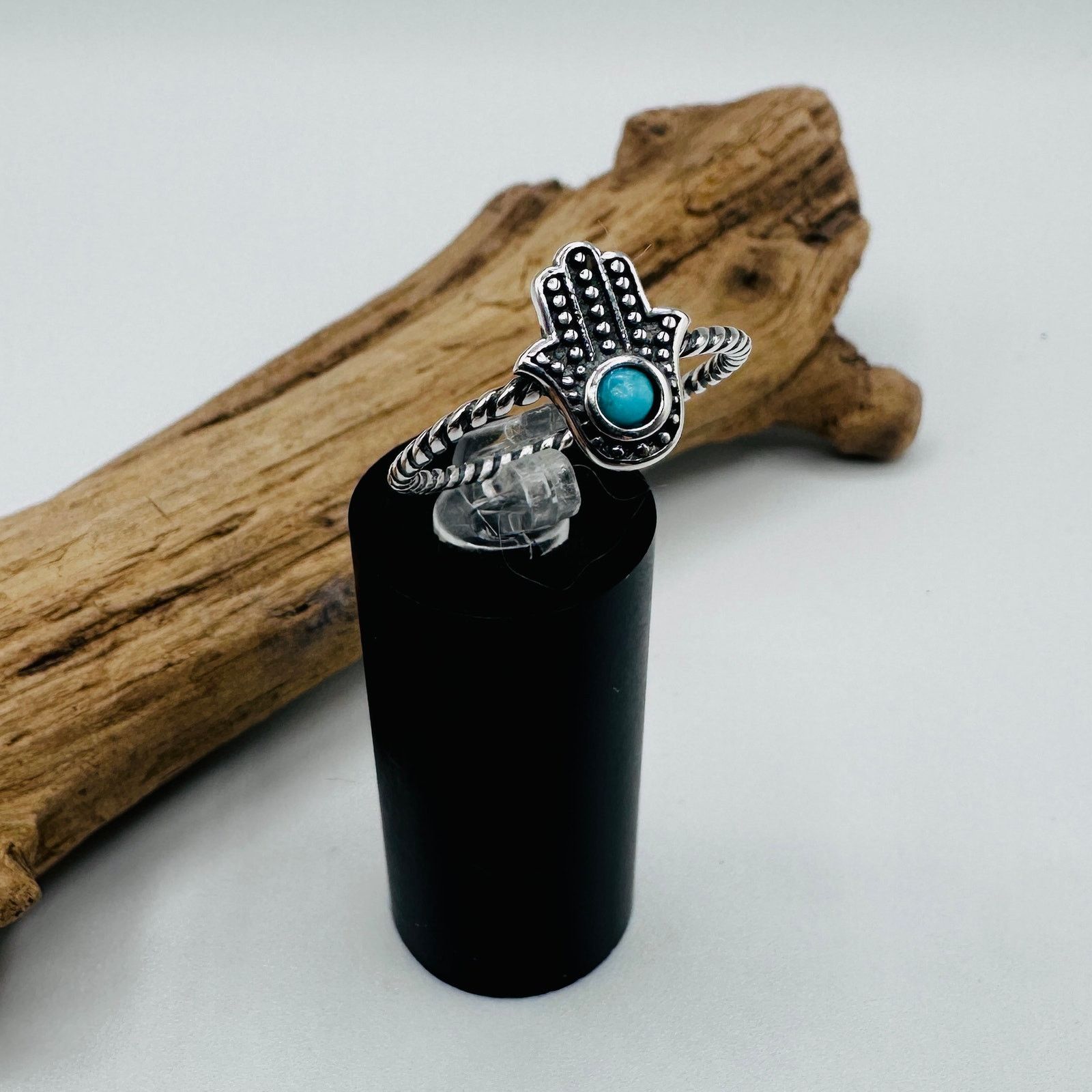 The Unbranded Brand Hamsa Turquoise and Sterling Silver Ring Size ONE SIZE - 6 Thumbnail