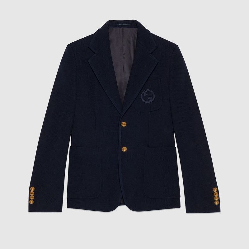 Gucci o1s1wg110426 Cotton Jersey Formal Jacket in Black Size US S / EU 44-46 / 1 - 1 Thumbnail