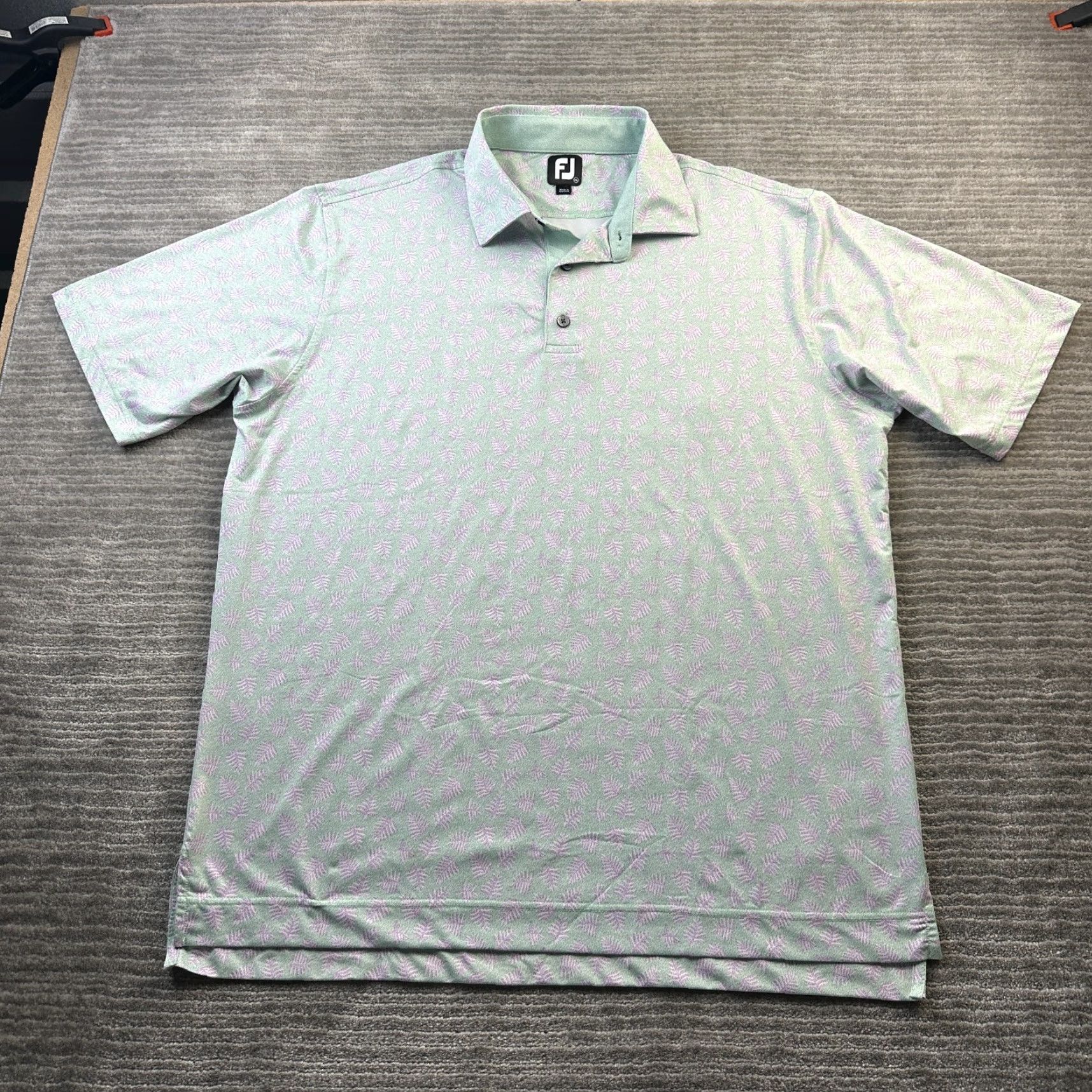 Footjoy Footjoy Polo Shirt Mens XL Green All Over Print Golf Performance Shirt Size US XL / EU 56 / 4 - 2 Thumbnail