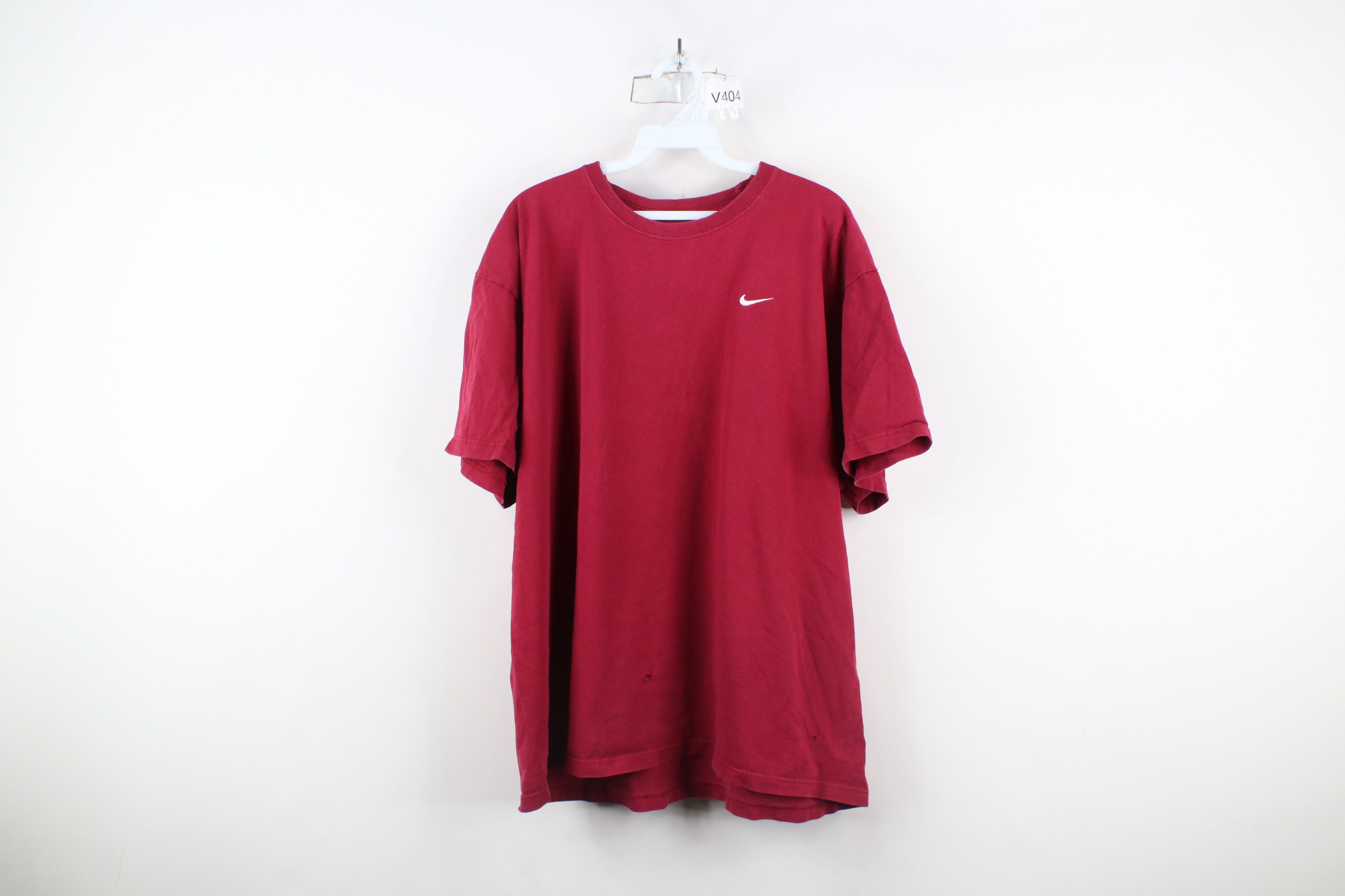 Nike × Vintage Vintage Y2K Nike Fit Travis Scott Mini Swoosh T-Shirt Red Size US XL / EU 56 / 4 - 1 Thumbnail
