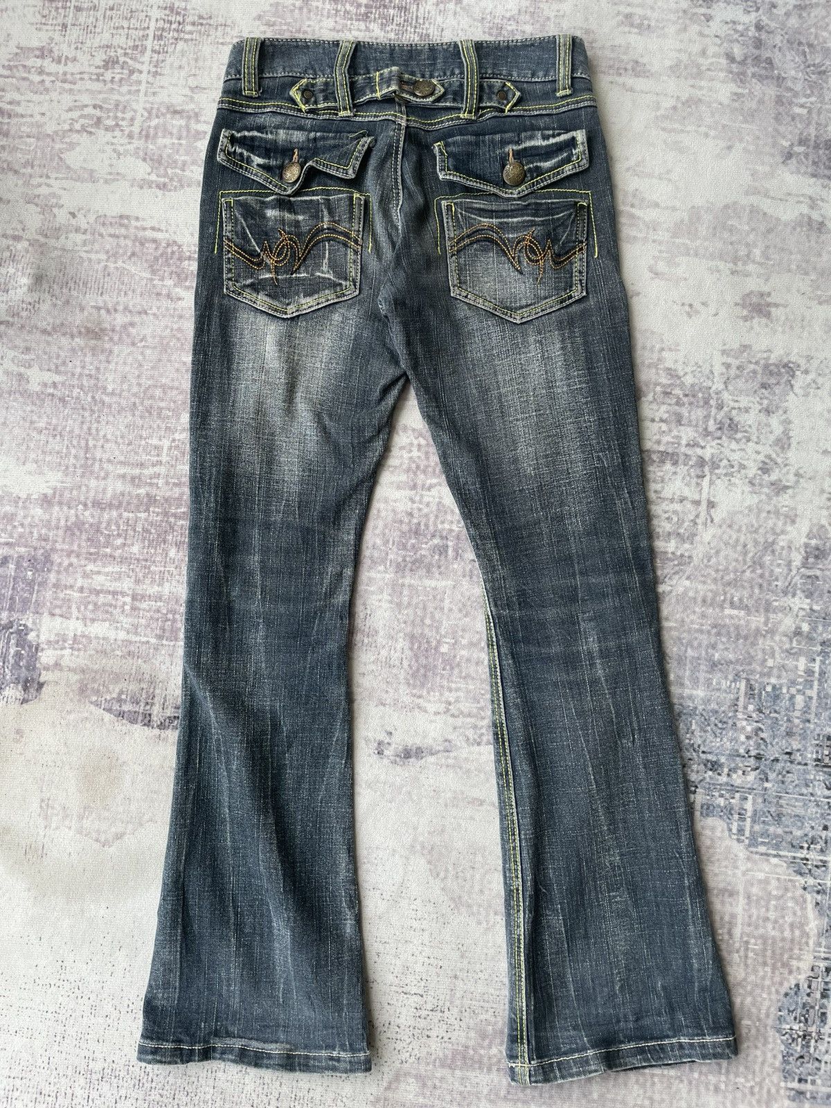Japanese Brand Vintage BCBG Super Flared Buckle Denim / GOA Style Size US 29 - 8 Thumbnail