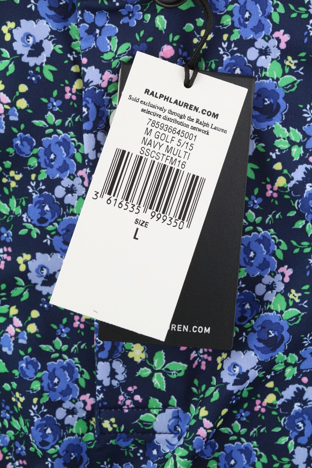 RLX Ralph Lauren GOLF L Navy Floral Wicking Tee 84578 Size US L / EU 52-54 / 3 - 7 Thumbnail