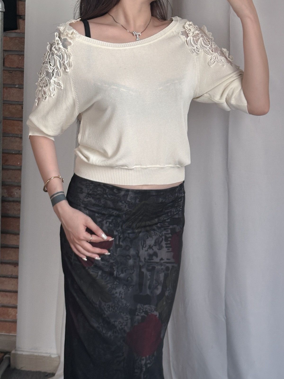 Ermanno Scervino Ermanno Scervino lace detail knit top Size M / US 6-8 / IT 42-44 - 5 Thumbnail
