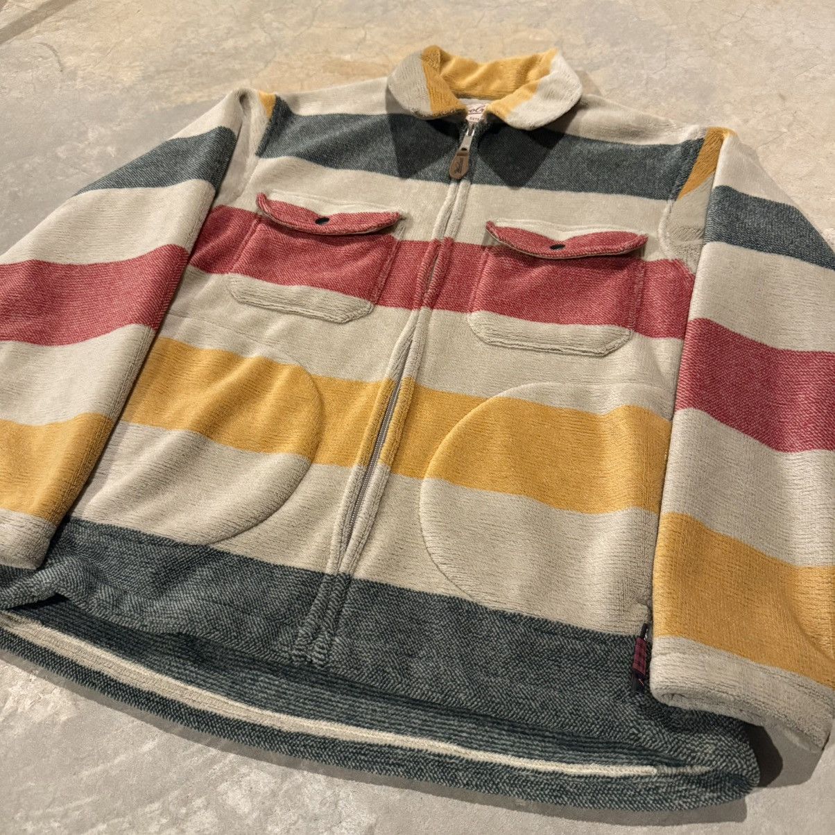 Woolrich Woolen Mills Vtg 1990s Woolrich Hudson Bay Blanket Fleece Zip Overshirt Size US M / EU 48-50 / 2 - 3 Thumbnail