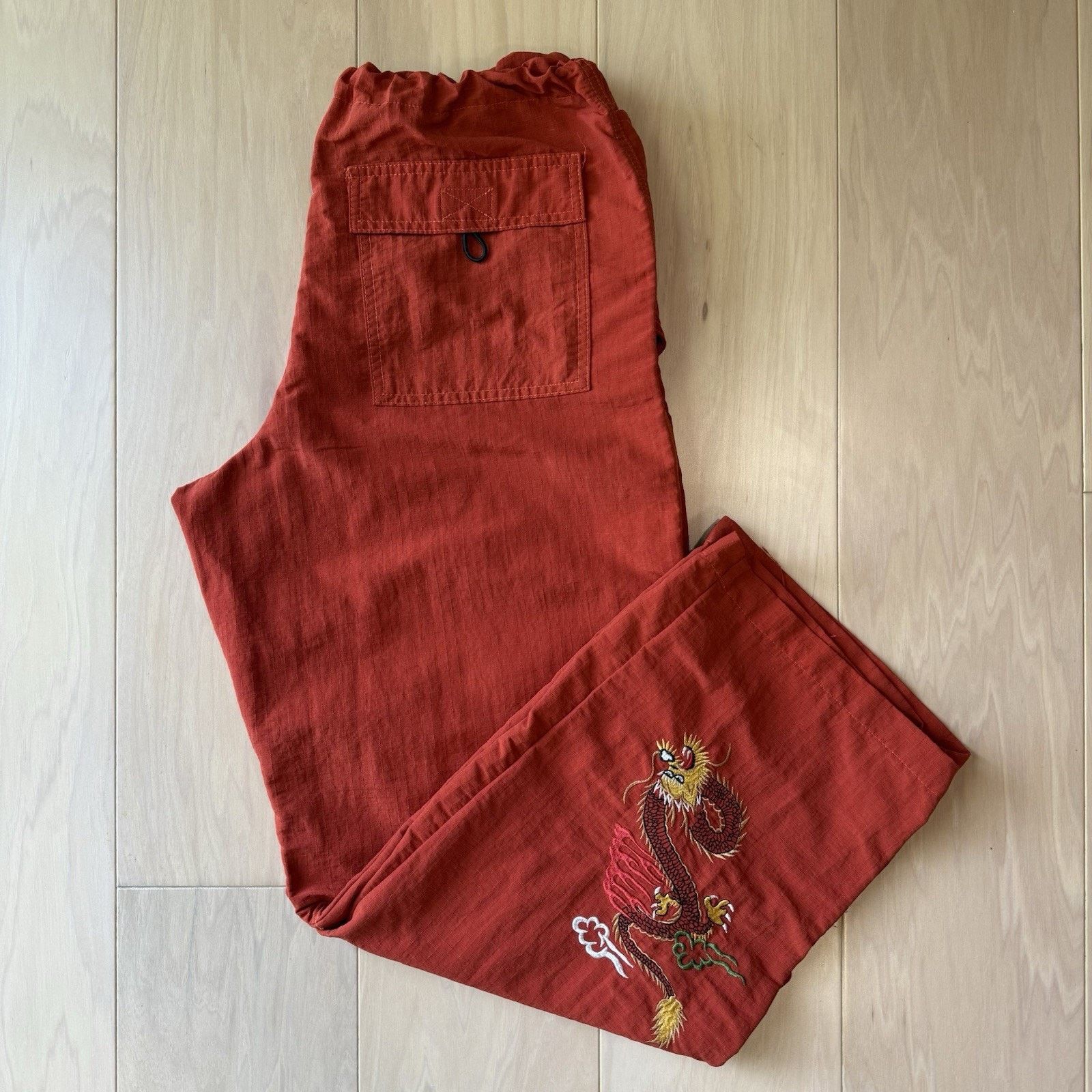Vintage Vintage Dragon Cargo Pants 28 Orange Red Y2K Baggy TagRag Size US 28 / EU 44 - 2 Thumbnail