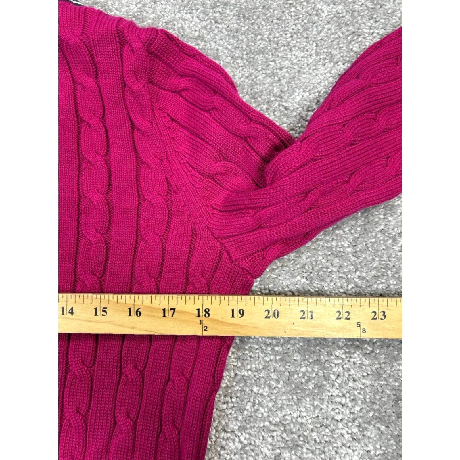 Ralph Lauren Ralph Lauren Sweater Womens XL Pink Cotton Cable-Knit Pullover V-Neck Casual Winter Regular Size XL / US 12-14 / IT 48-50 - 5 Thumbnail