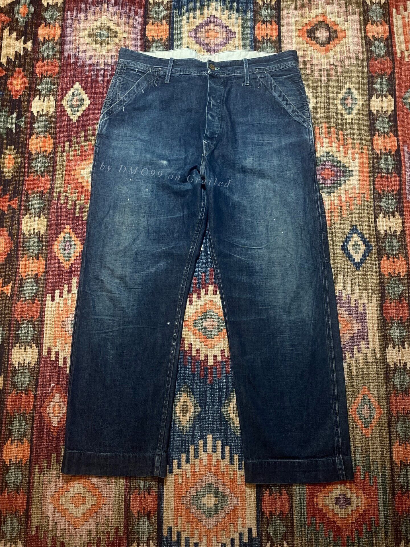 RRL Ralph Lauren vintage rrl 90s washed denim cargo pants | Grailed