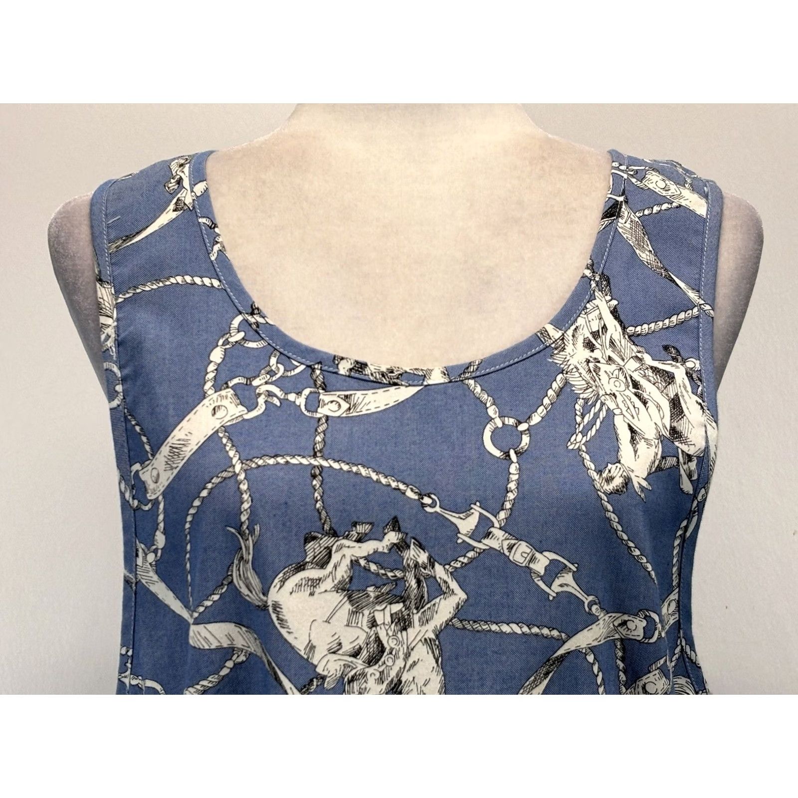 Vintage VINTAGE Bryn Connelly Jumper Dress Dress Sleeveless Pockets Midi Blue S Regular Women Horse Equestrian Overall Size S / US 4 / IT 40 - 5 Thumbnail