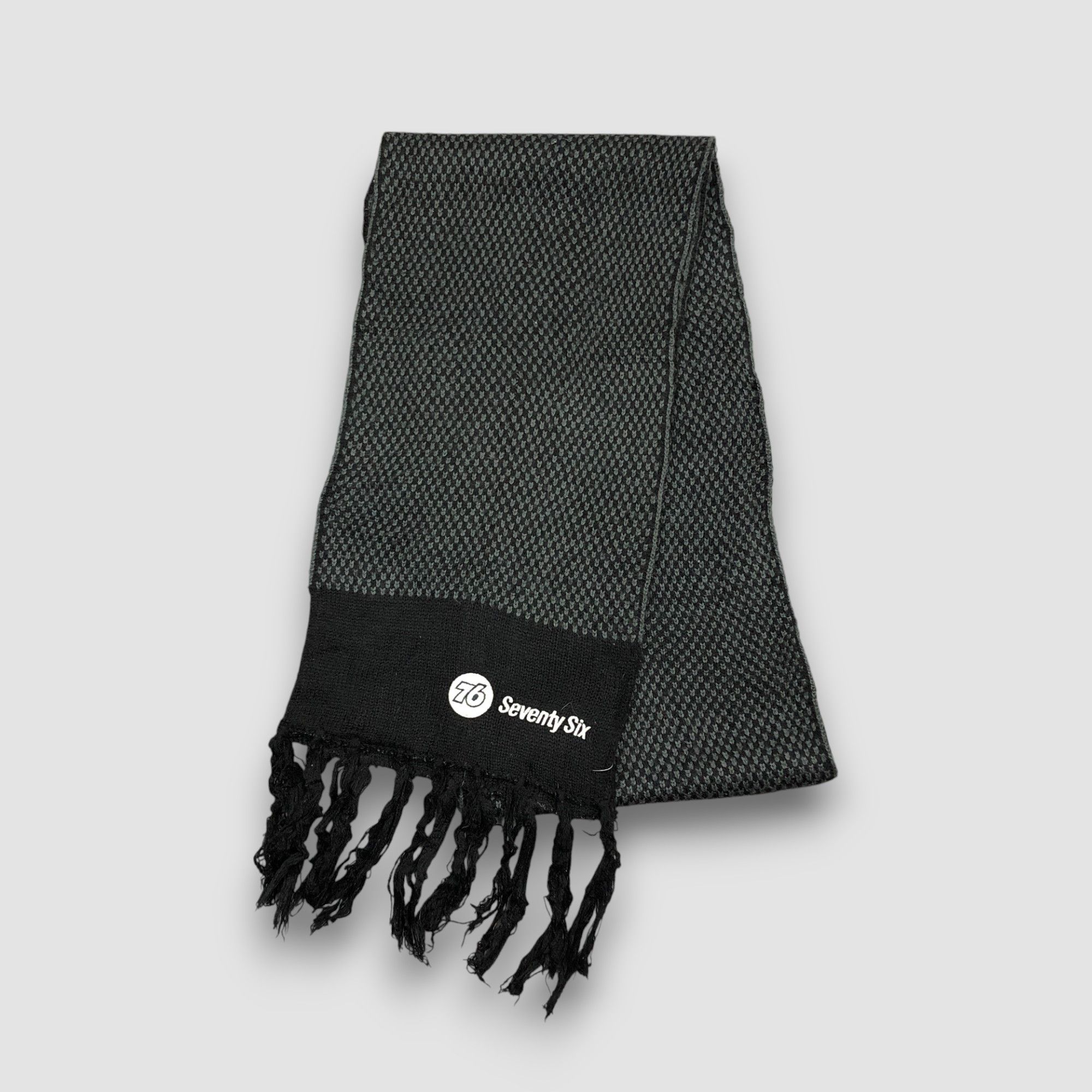 Japanese Brand Vintage 76 Lubricant Scarf Muffler Wool Knit Scarves Size ONE SIZE - 2 Thumbnail