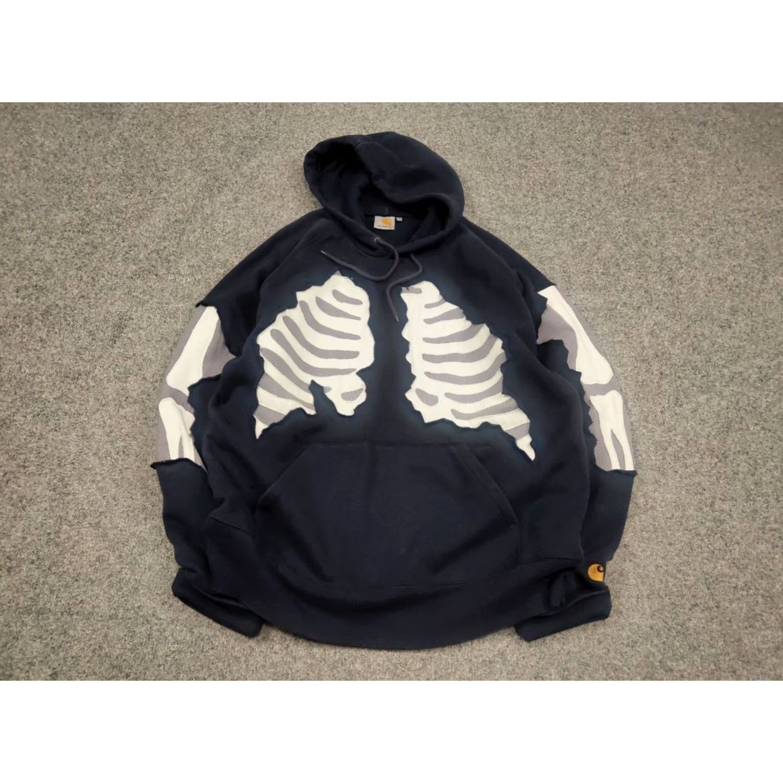 Carhartt VINTAGE Carhartt Skeleton Hoodie Baggy Fit blue Shirt Hoodie Mens L Blue 90s Grunge Retro Size US L / EU 52-54 / 3 - 2 Thumbnail