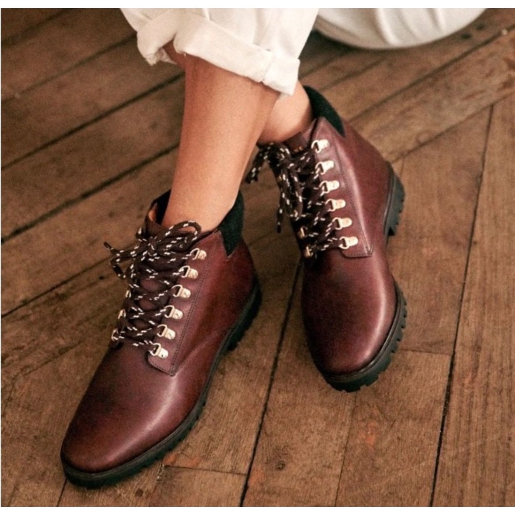image of Nu With Defects Sezane Raphael Boots In Natural Heritage Bro in Brown, Women's (Size 7)