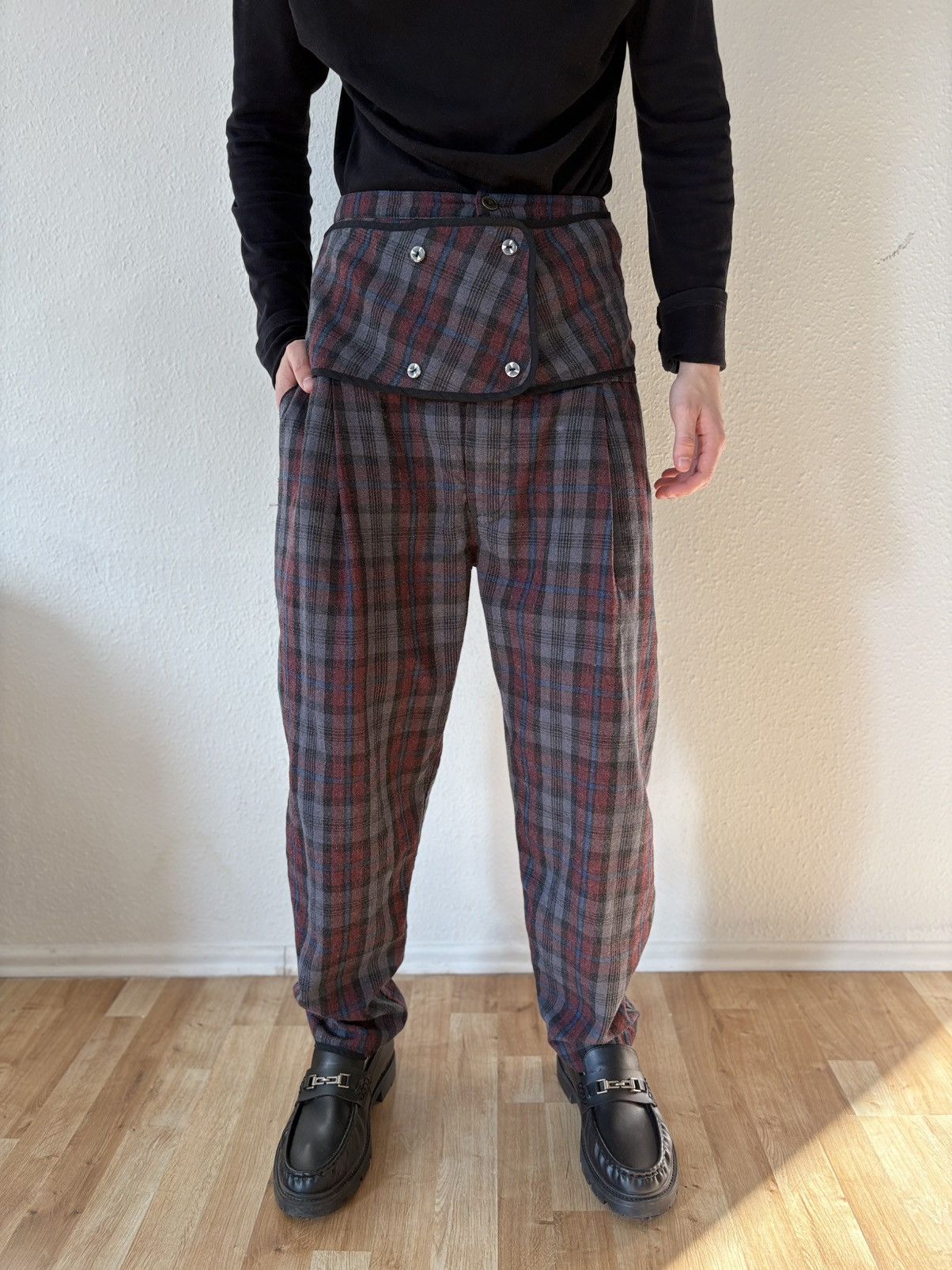 Henrik Vibskov 00s Vintage Henrik Vibskov Retro Plaid Trousers Pants Y2K Size US 35 - 4 Thumbnail