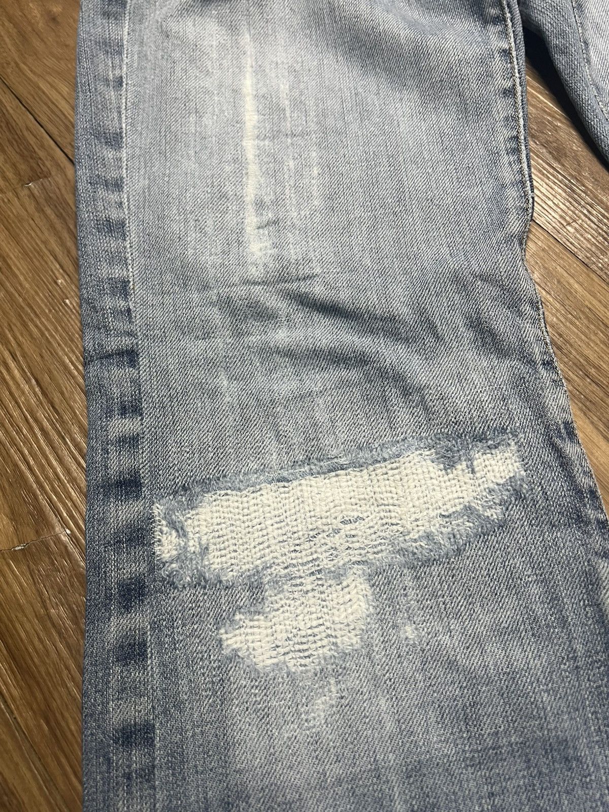 14th Addiction 7 For All Mankind Bootcut Jeans Distressed Denim (42) Size 27" / US 4 / IT 40 - 5 Thumbnail