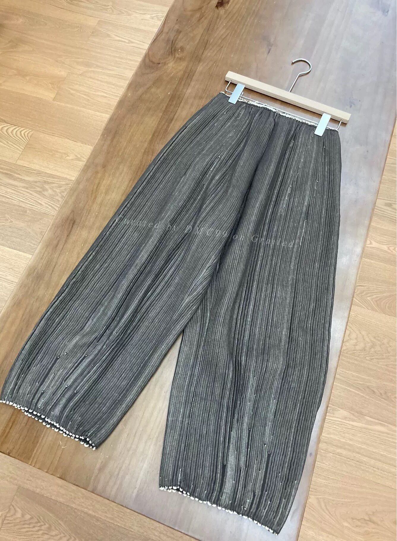 Bobbies Paris Boboutic Brown Woven Striped Pants Size 25" / US 0 / IT 36 - 1 Thumbnail