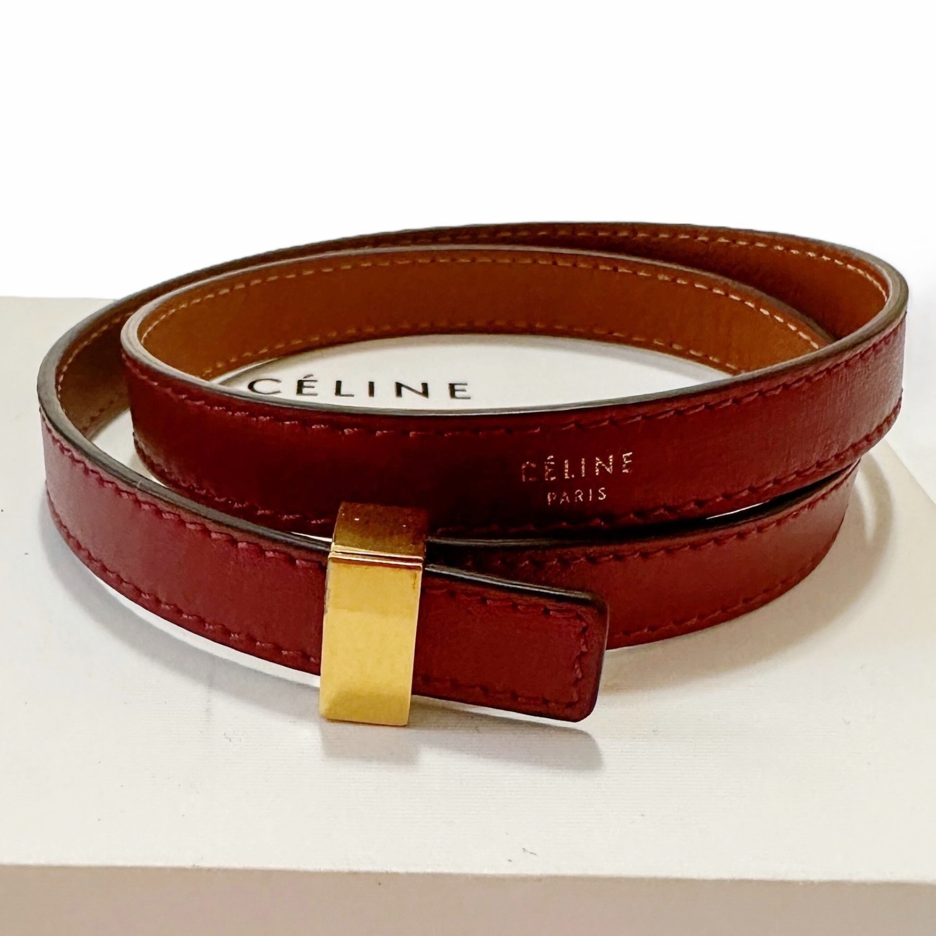 Celine Celine Triple Tour Wrap Leather Bracelet, Never used, In Ori Size ONE SIZE - 3 Thumbnail