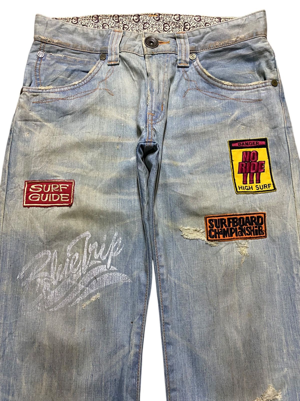 Edwin Edwin Blue Trip Print Dirty Patches Jeans Size US 32 / EU 48 - 3 Thumbnail